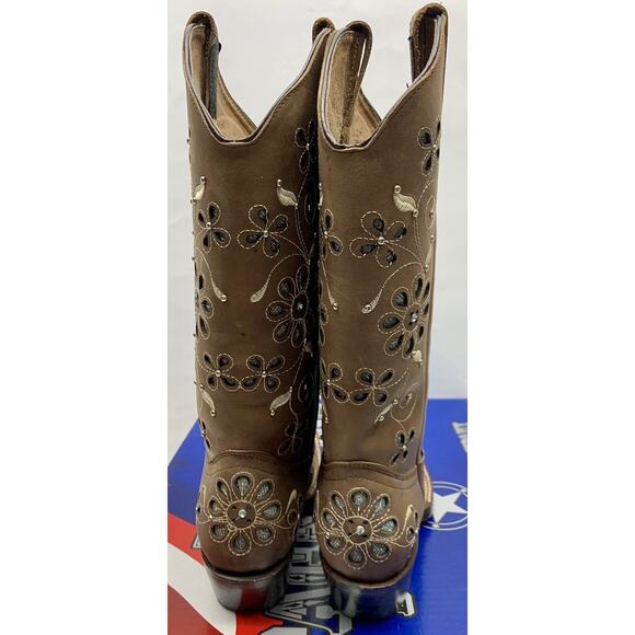 Odessa Sergal Woman's Cowboy Boots Pescaob Chestnut Ginger Size 10.5 - Picture 13 of 16